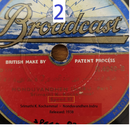 A shellac record with unusual speed of 82 RPM